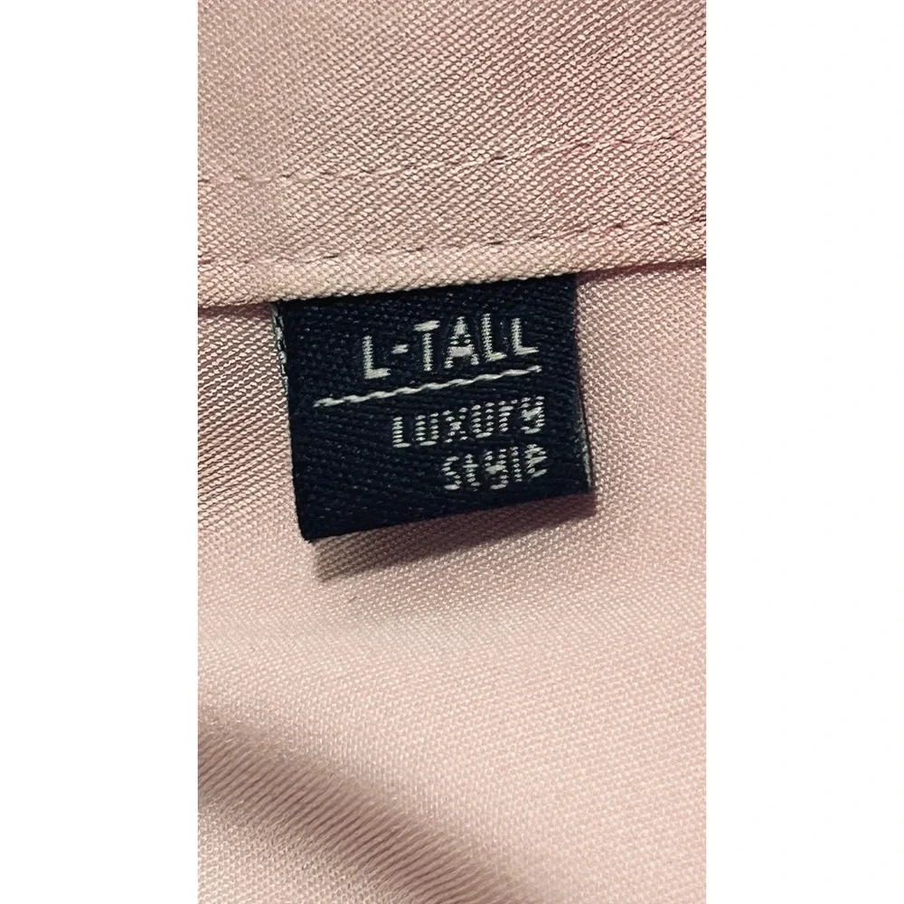 Alimens & Gentle Flex Mens Pink Long Sleeve Button Down Dress Shirt Size L Tall - Picture 11 of 13